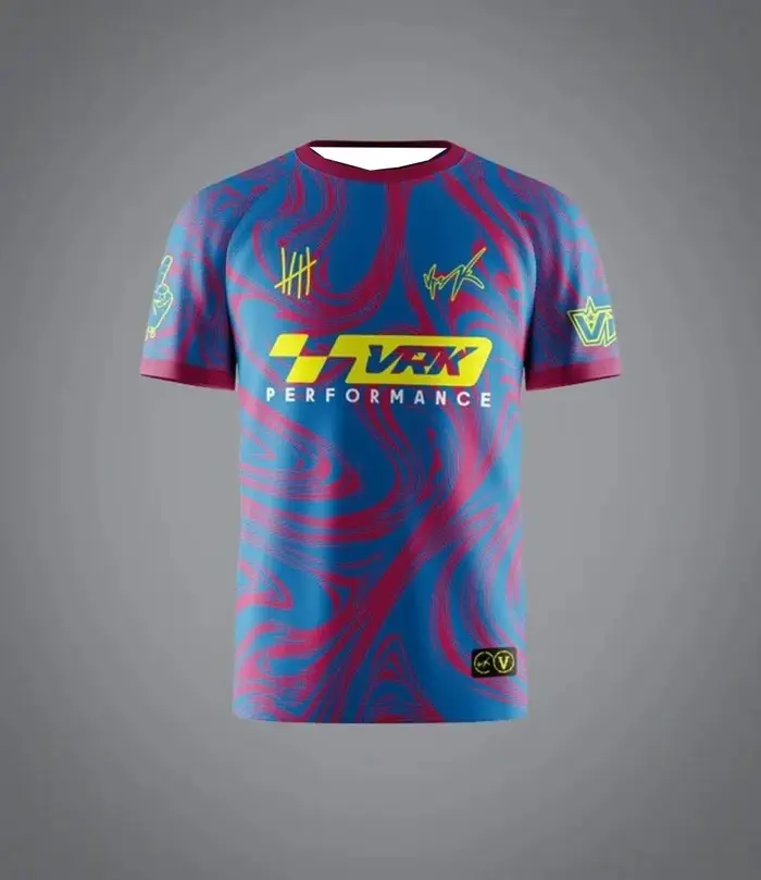 Nouveau T-shirt de football à manches courtes imprimé 3D VRK rose beige 2026, idéal pour le quotidie
