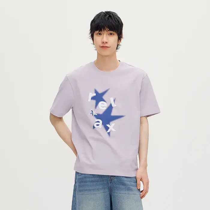 T-shirt Homme Semir Tie-Dye Imprimé Étoiles, Anti-humidité, Séchage Rapide, Style Couple, Tricoté, C