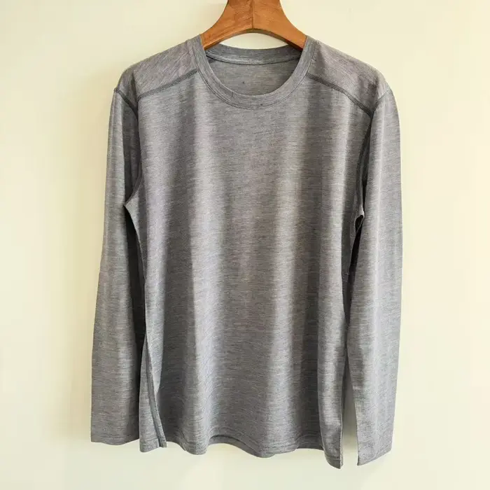 100% laine mérinos hommes à manches longues t-shirt Base thermique Laye laine chemise 200gsm mèche r