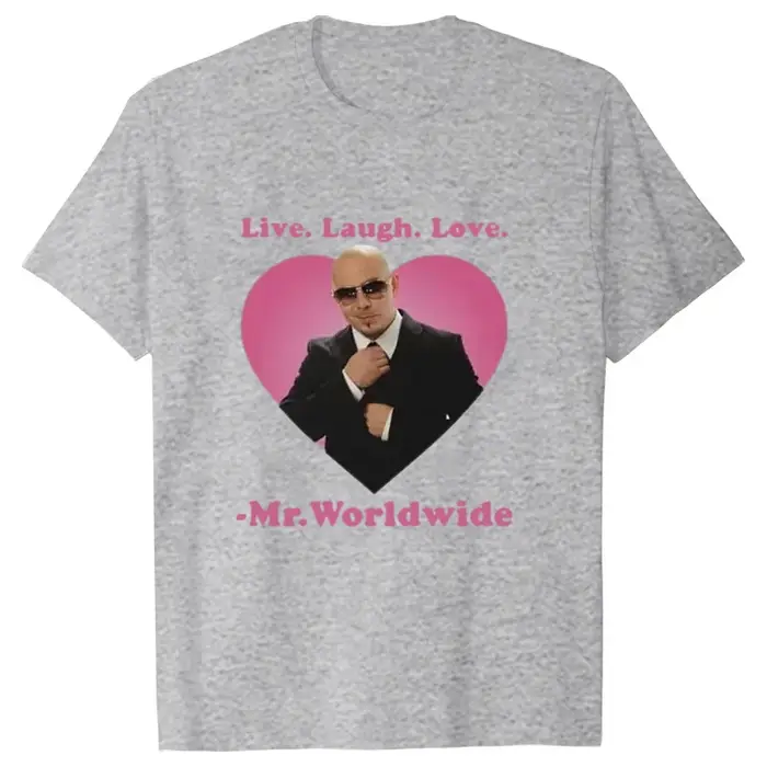 Live Laugh Love M. Worldwide Pitbull T-shirt graphique femmes hommes Hip Hop rétro mode T-shirt unis