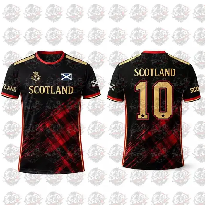 T-shirt imprimé drapeau écossais 2026 – Maillot de football respirant et à séchage rapide pour homme – Tenue d'entraînement quotidienne – Cadeau pour supporter
