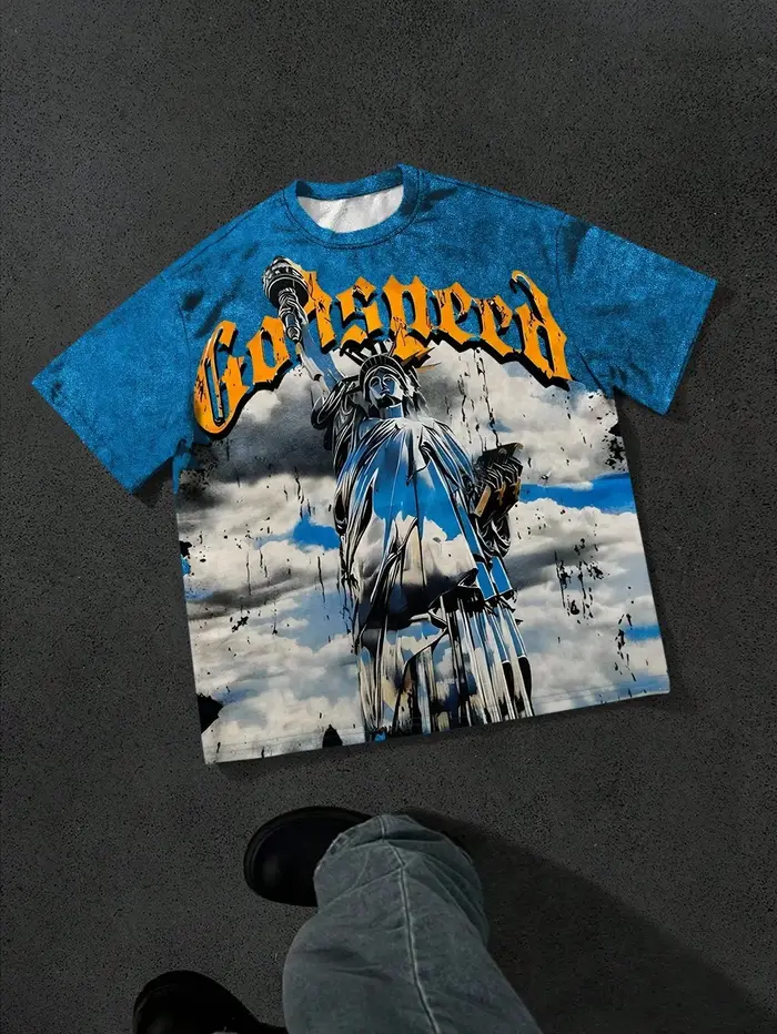 Le nouveau T-shirt pour hommes pour l'été de 2025 présente une impression de motif d'ange 3D douce e