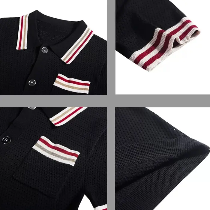 Polo en tricot pour homme à manches courtes