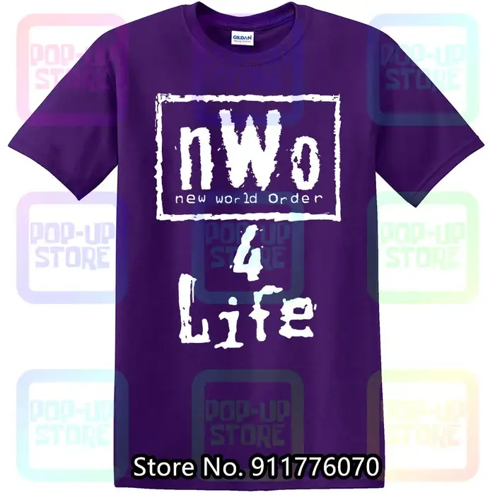 NWO-Grand T-shirt Noir pour Homme, New World Order 4 Life, Bin F