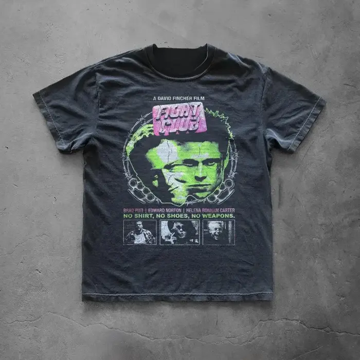 T-shirt rétro du film Fight Club, en coton, décontracté, à la mode, unisexe, nouvelle collection d'é