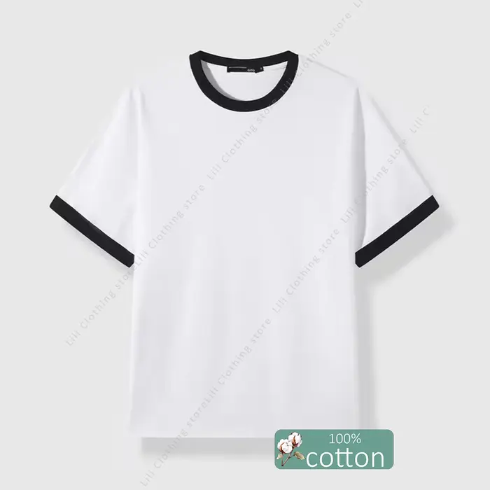 T-shirt vierge pour homme en pur coton de haute qualité