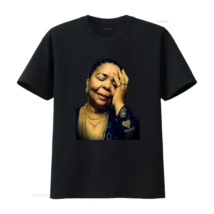 T-shirt Cesaria Evora Cabo Verde Ultra Cotton Love Kriolo à manches longues ou courtes vintage lavé