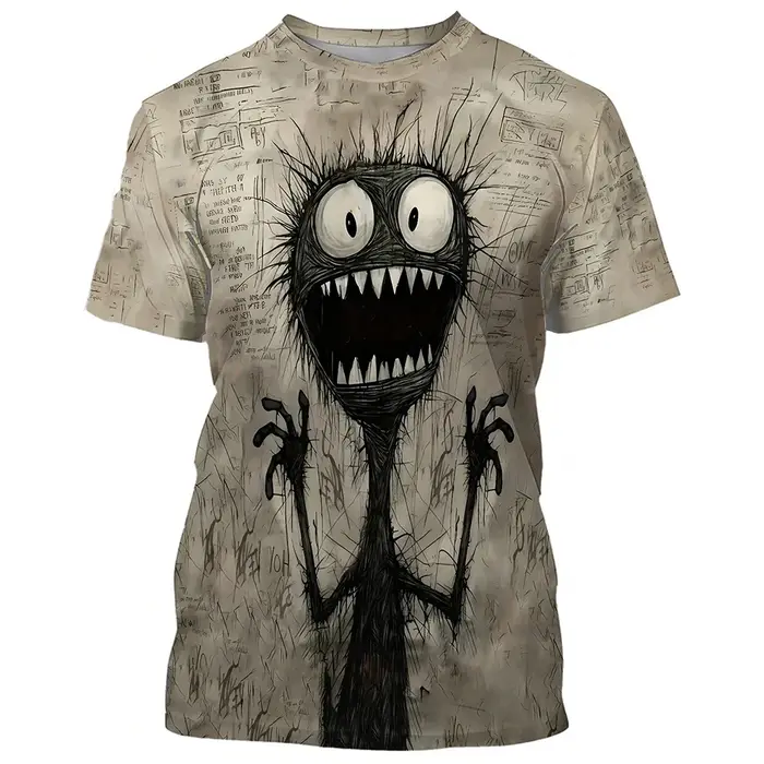 T-shirts imprimés 3D amusants avec des monstres d'anime