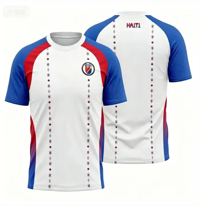 T-shirt de sport pour homme inspiré du football haïtien, respirant, à séchage rapide, idéal pour l'e