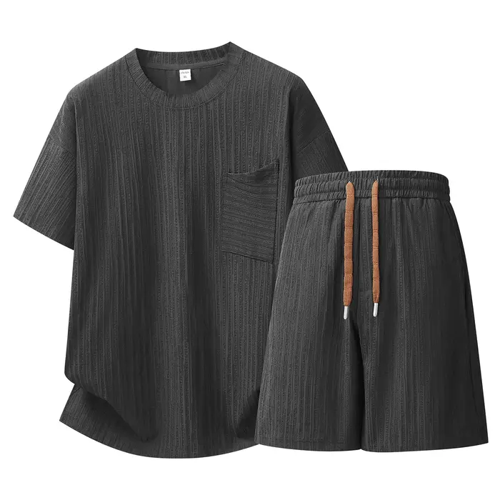 【Top 5-Point Pants】Ensemble T-shirt pour homme
