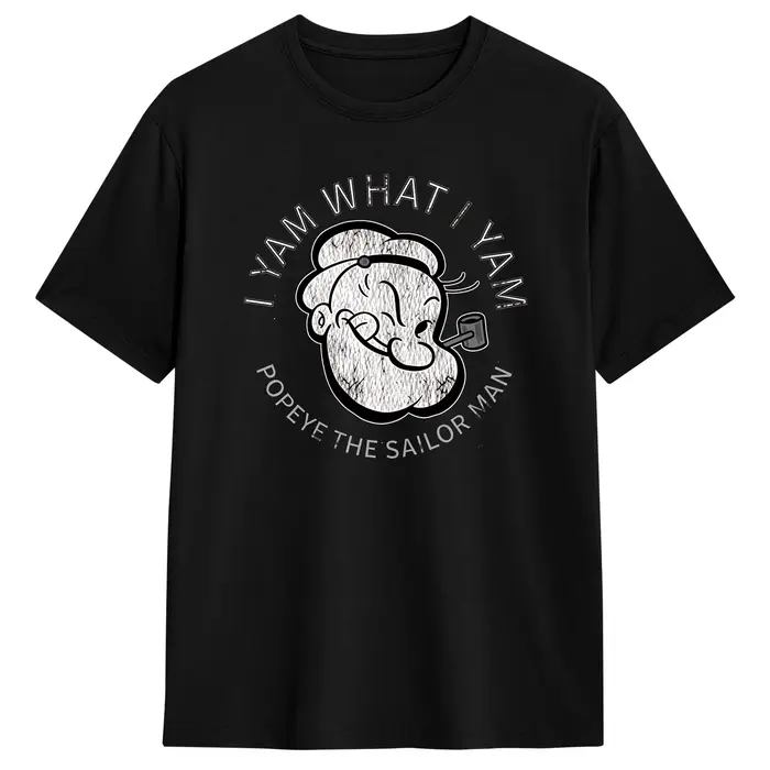 T-shirt Popeyed Sailor Man Quote What I Yam, T-shirts tendance, Streetwear à manches courtes, T-shir