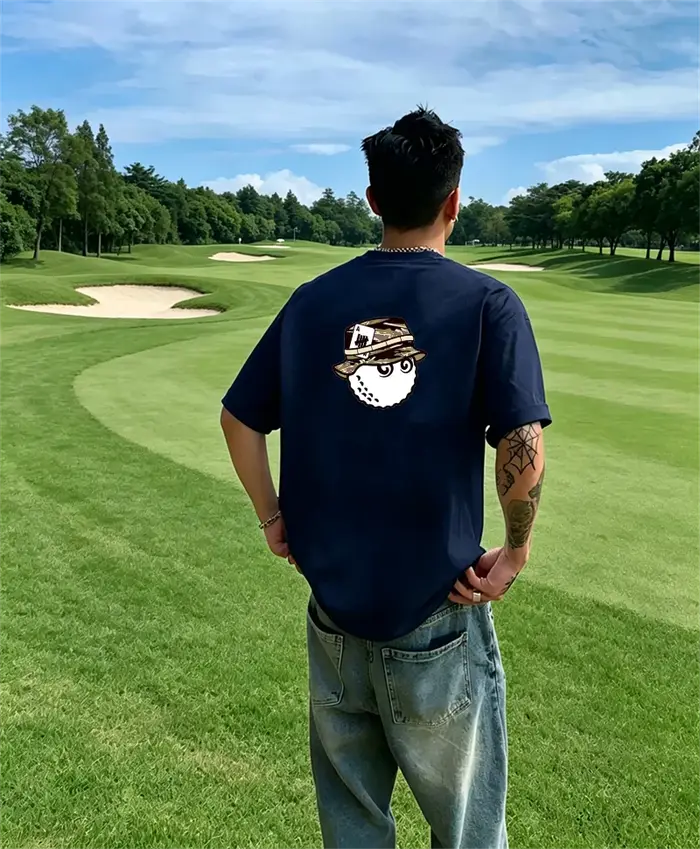 T-shirt de luxe coréen 2026 à imprimé graphique de golf pour homme et femme