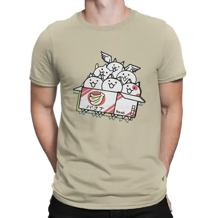 T-Shirt Classique en Coton Pur pour Homme, Vêtement Unique, The Battle Cats, Cat Game