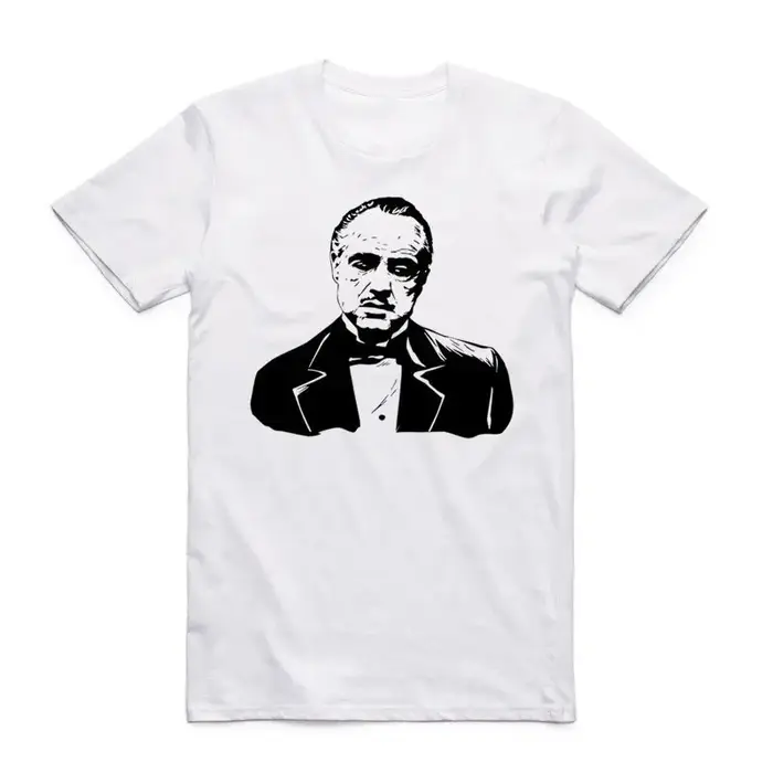 2019 hommes imprimer célèbre film le parrain classique t-shirt col rond à manches courtes été