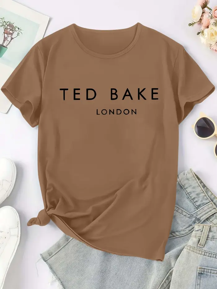 TEDBAKE LONDON T-Shirt imprimé graphique doux et extensible pour femme