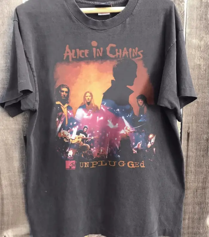 Alice In Chains MTV Unplugged 1996 T-shirt en coton, ample et respirant, pour l'été, haut unisexe en