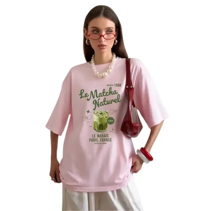 T-shirt oversize imprimé MATCHA pour femme