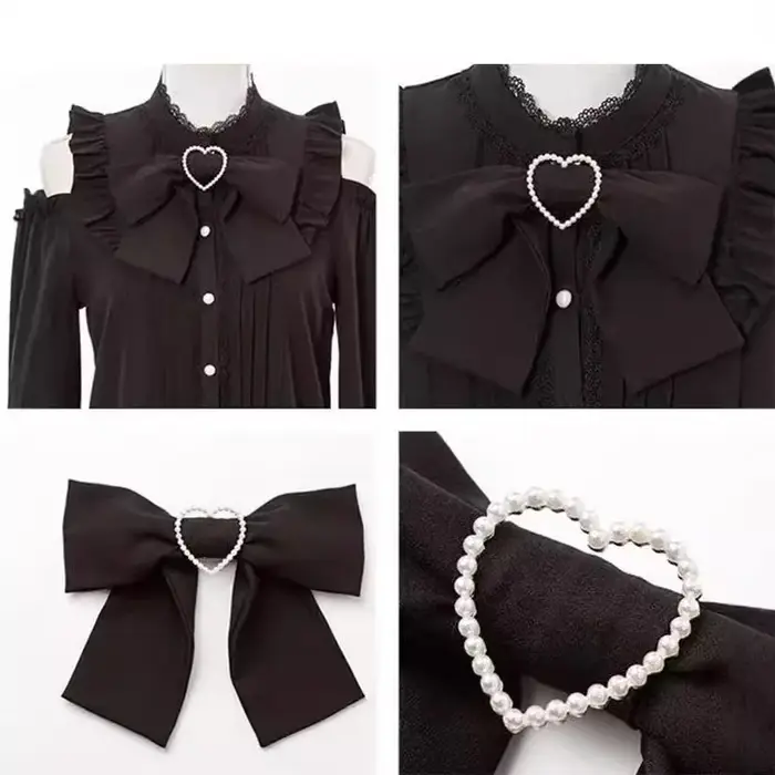 Chemisier Tendance Japonais Style Doux Blouses à Manches Longues avec Nœud pour Femme Y2K Tops de Fête 2026