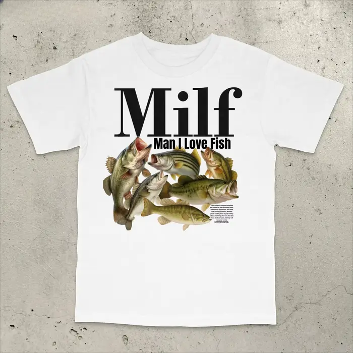 Homme J'aime le poisson T-Shirt, chemise de pêche rétro T-Shirt de pêche au bar Chemise de pêche drô