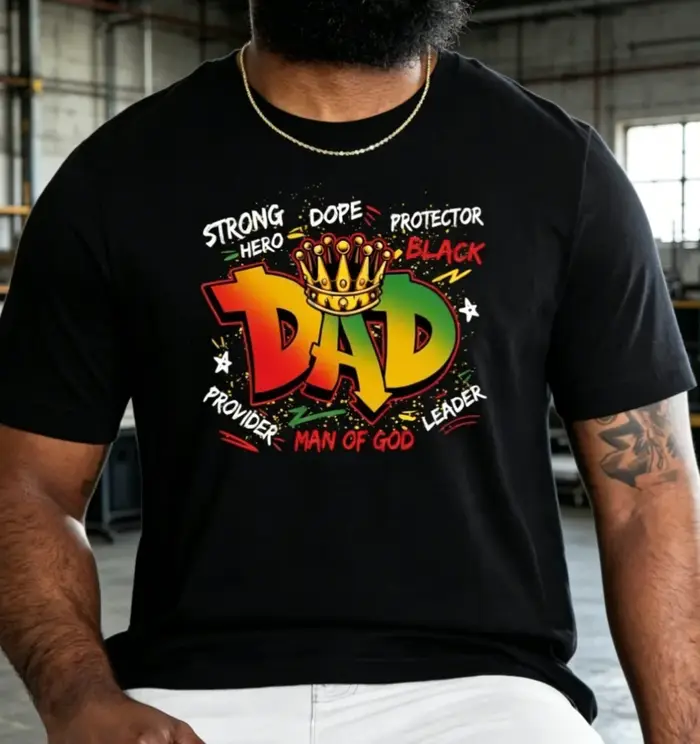 T-shirt « Dope Dad » noir, T-shirt « Homme de Dieu », T-shirt pour la fête des Pères, Cadeau pour pa