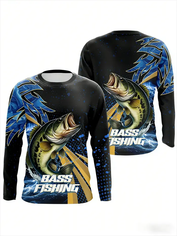 T-shirt de pêche pour homme 2026, le plus vendu, décontracté, respirant, à séchage rapide, imprimé 3D, à manches longues, pour sports de plein air