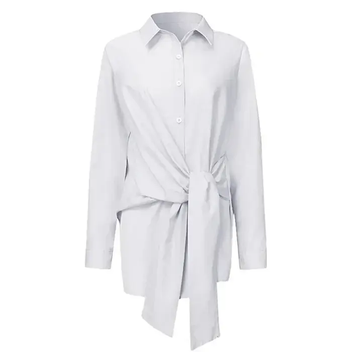 Chemise à manches longues en coton pour femmes