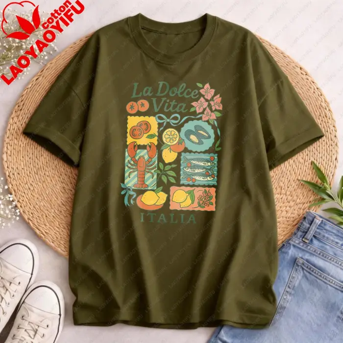 T-shirt La Dolce Vita, t-shirt graphique italien d'été