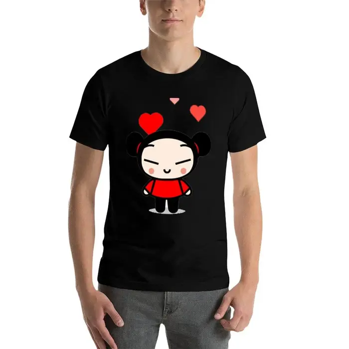 Pucca T-Shirt t-shirt essentiel imprimé pour homme, t-shirt personnalisé
