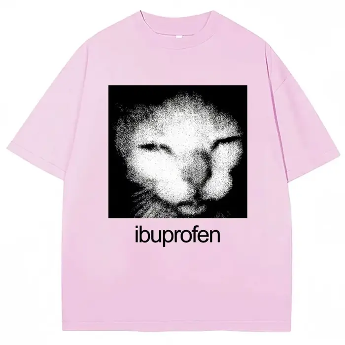 2026 Vintage Drôle Ibuprofen Chat Meme Graphique T-shirt Femmes Humor Mode T-shirts Surdimensionné D