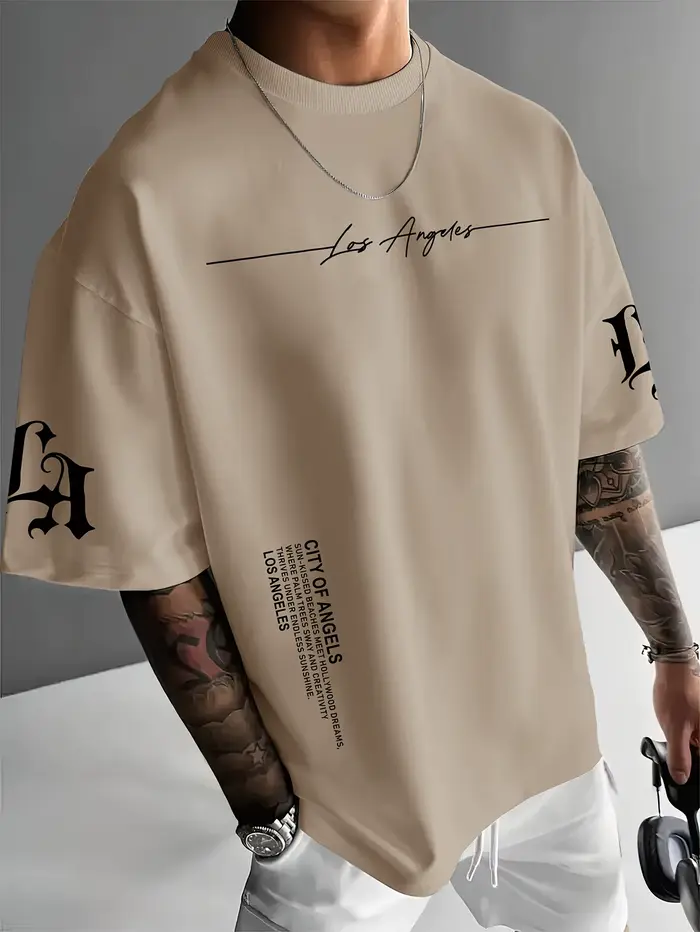 Le nouveau T-shirt pour hommes d'été 2025 est un haut simple pour hommes d'extérieur décontracté et à la mode avec des imprimés de lettres