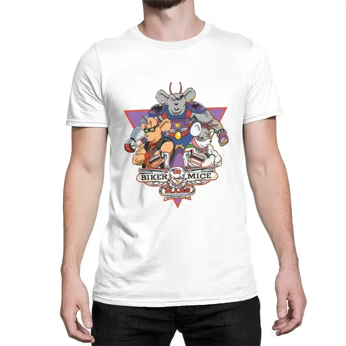 T-shirt de motard unique 100% Coton Biker Mice From Mars Bikermice Streetsharks Street Sharks USA Taille Homme Mode Poids Lourd