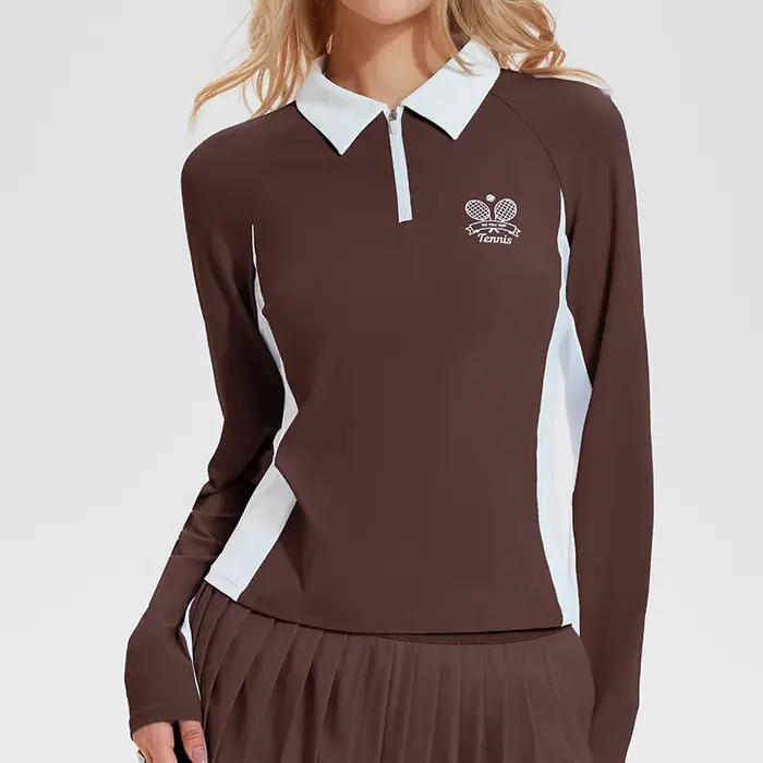 Nouveau polo de golf pour femme à manches longues