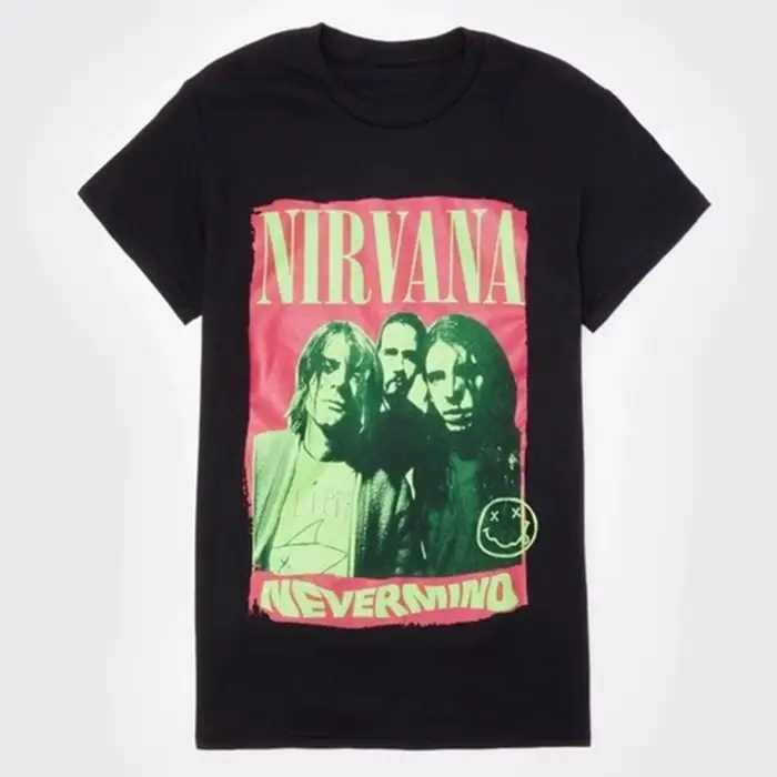 T-Shirt classique avec Logo rouge du groupe de Rock Nirvana