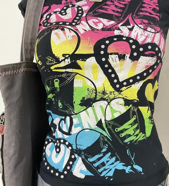 Vêtements Vintage des années 90 pour femmes, t-shirts graphiques, haut court, vêtements esthétiques, T-shirt Kawaii Kpop Trashy Y2k, Emo gothique