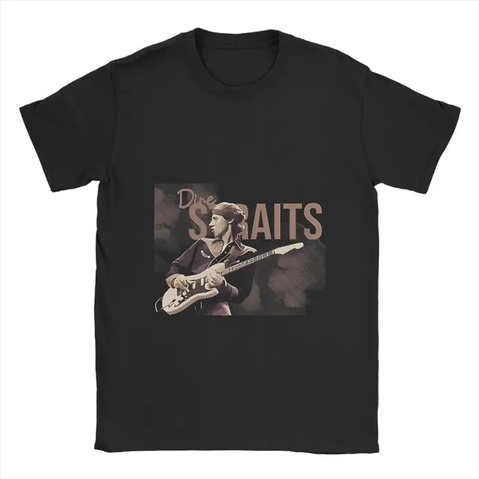 T-shirt graphique 100% coton Dire Straits7, hauts pour hommes