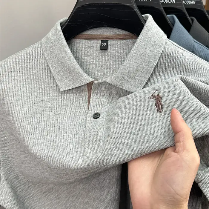 Marque de luxe 100% coton manches courtes polo shirt été nouvelles tendances poney exquis brodé t