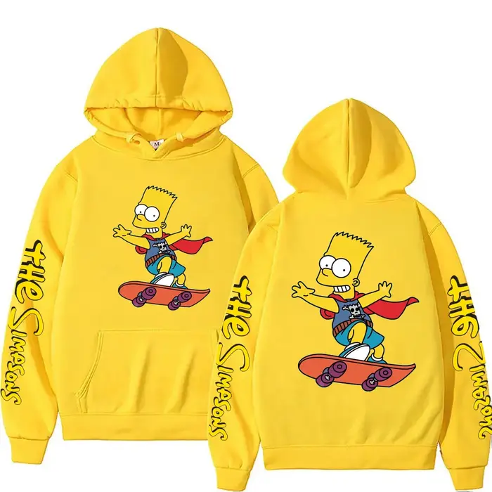 Sweat à capuche unisexe Bart Simpson Anime pour le printemps et l'automne