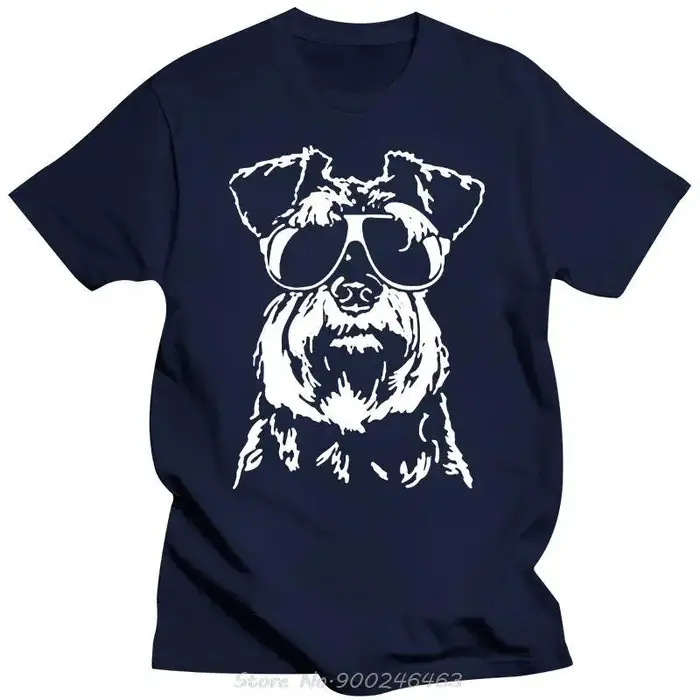 Hommes t-shirt Miniature Schnauzer avec lunettes Bandana bandeau t-shirt Bandana cou plus chaud femmes hommes t-shirts Streetwear