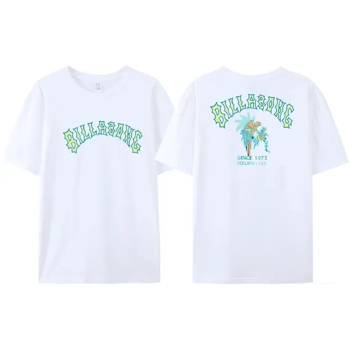 Wave nouveaux hommes femme été Billa-bong T-shirt Double face impression qualité haut décontracté t-shirts tendance