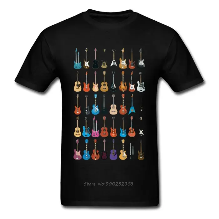 Amour guitare T-shirt hommes différentes guitares T-shirt mélomane drôle T-shirt Swag vêtements pers