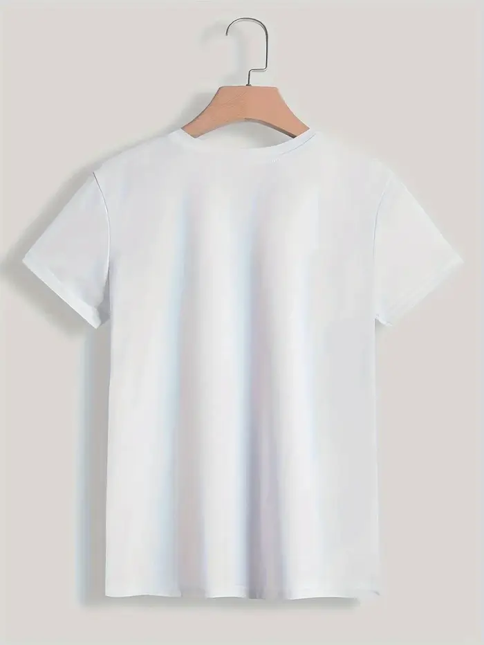 T-shirt à manches courtes et col rond pour femme
