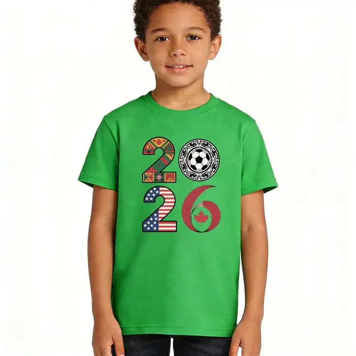 T-shirt graphique style football vintage international pour enfants