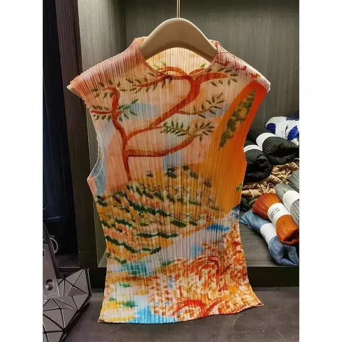T-shirt Plissé à Imprimé Floral pour Femme
