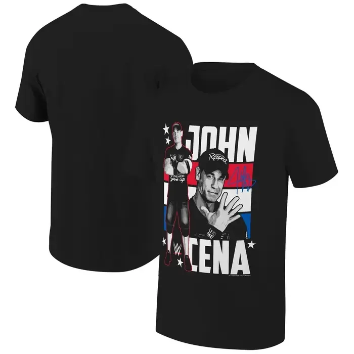 T-shirt bleu clair pour hommes, John Sena, tournée d'adieu, Toronto, été, respirant et à séchage rap