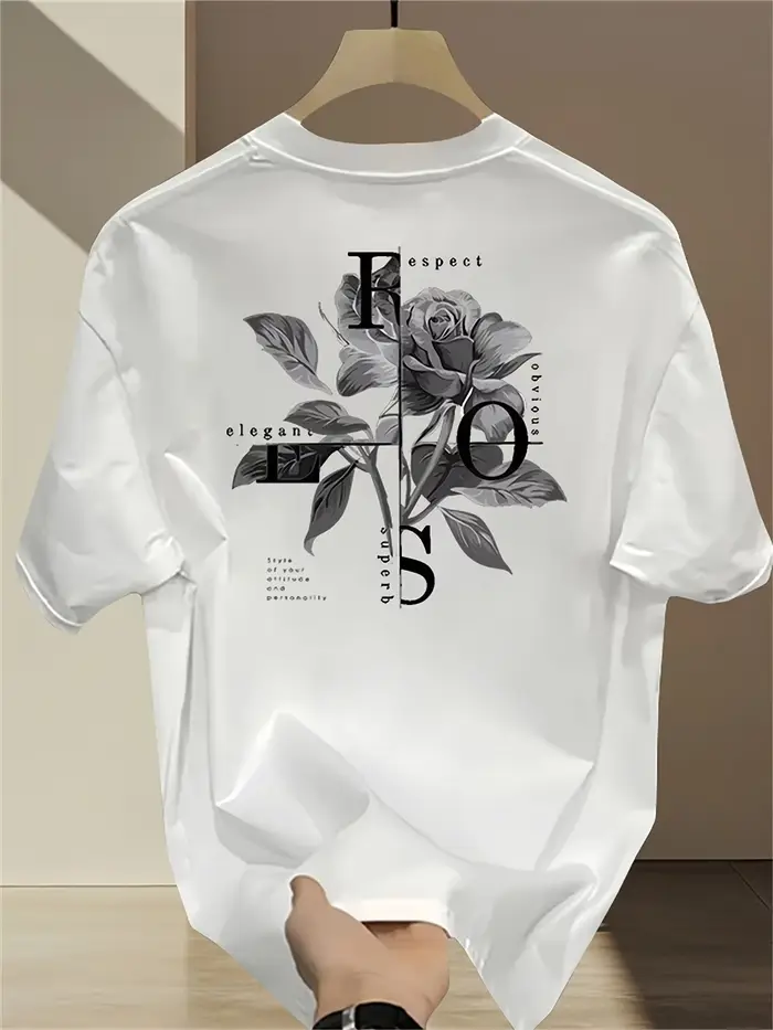 T-shirt 100 % coton pur 2026 pour hommes et femmes, imprimé rose créatif, ample et respirant, nouvea