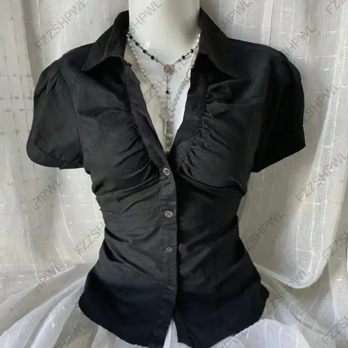 Bouton Harajuku Y2k Débardeur Rayure Imprimé Graphique Punk Haut Court Streetwear Rock Goth Gilet Su