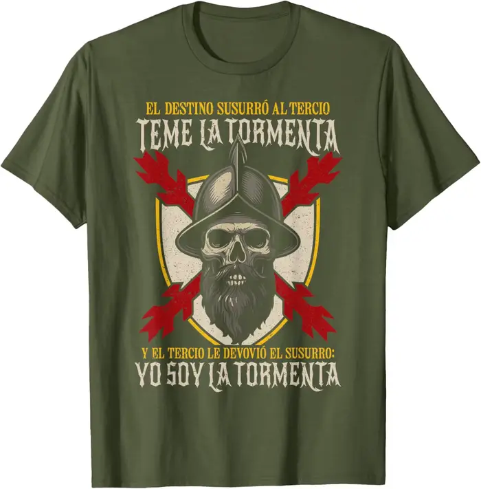 T-shirt décontracté à manches courtes 100 % coton Teme La Tormenta Tercio Español Don Blas De Lezo Infantería