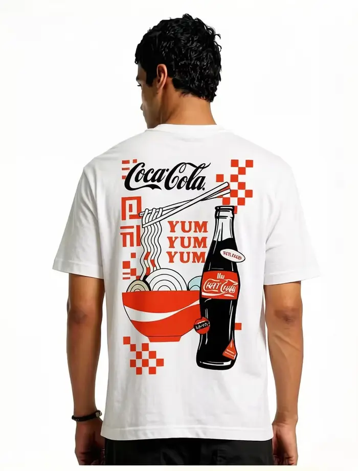 T-shirt en coton avec image de la marque Taste Tour White Classic Cola, pour hommes et femmes, Stree