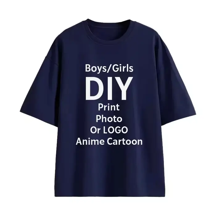 DIY ! T-shirt personnalisé à col rond imprimé 100 % coton pour adultes/enfants, idéal pour les cadeaux. Personnalisable avec votre design, votre logo et votre texte