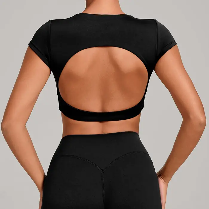 T-Shirt de sport dos musculaire sans rembourré pour femmes, chemises de sport dos nu, entraînement, 